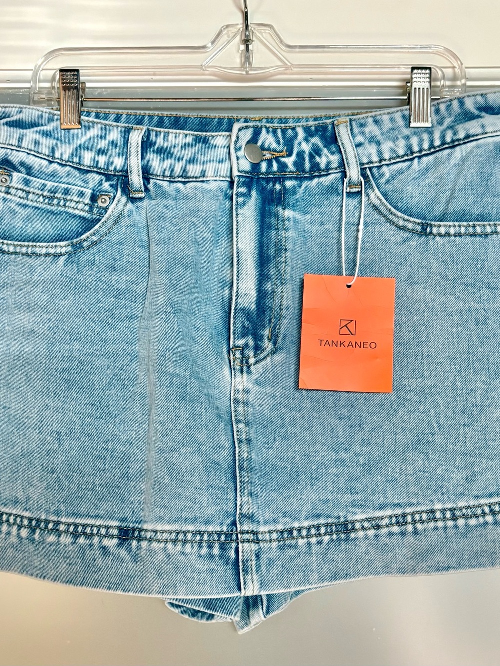 Light Blue Denim Mini Skirt